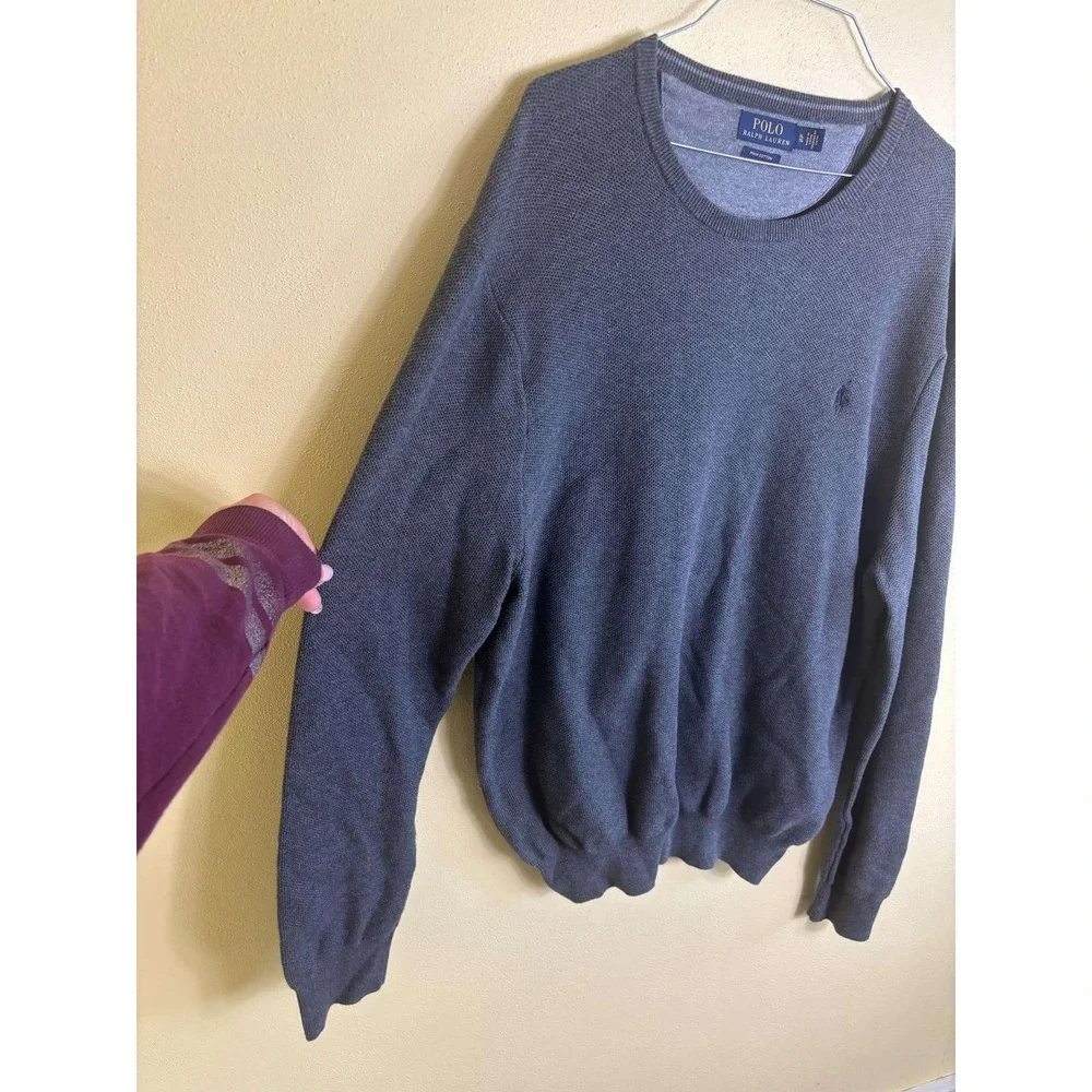 Polo Ralph Lauren‎ Sweater Adult Size XL Grey Pullover Pima Cotton Mens